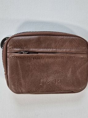 Iris & Rainbow Brown Vegan  Leather Zip Wallet RFID